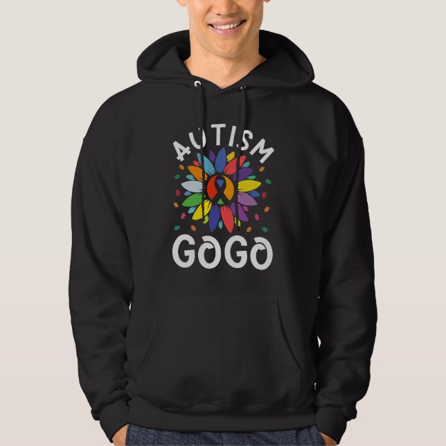 Sunflower Autism Awareness Day Matching Family Aut Hoodie (Front)