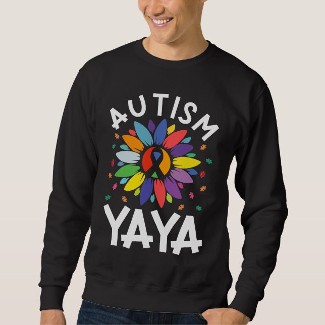 Sunflower Autism Awareness Day Matching Family Aut Sweatshirt (Front)