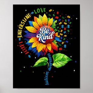 Sunflower Autism Awareness Shirts Men Women Kids Poster
