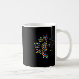 Sunflower Autism Puzzle Piece Ribbon Cool Awarenes Coffee Mug