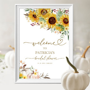 Sunflower Autumn Bridal Shower Welcome Sign