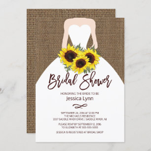 Sunflower Autumn Bride Bridal Shower Invitation