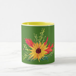 Sunflower Autumn Leaves fall Mug