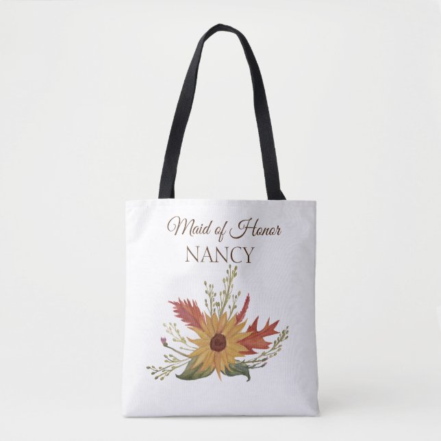 Sunflower Autumn Maid of Honour Tote Bag (Front)