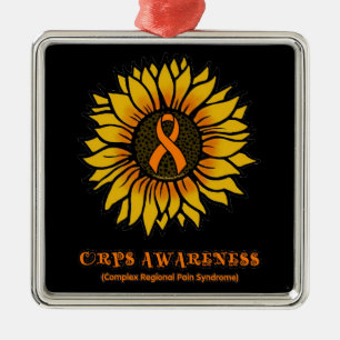 Sunflower/Awareness...CRPS Metal Ornament