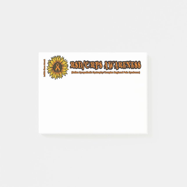 Sunflower/Awareness...RSD/CRPS Post-it Notes (Front)