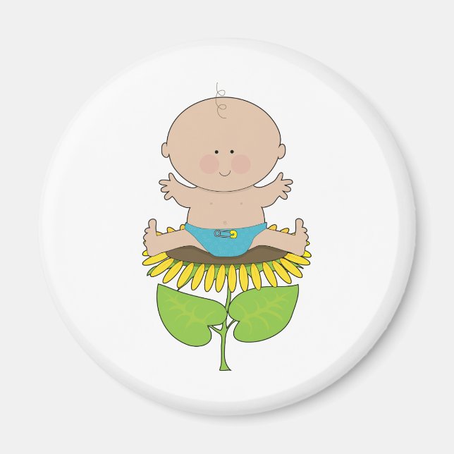 Sunflower Baby Boy Magnet (Front)