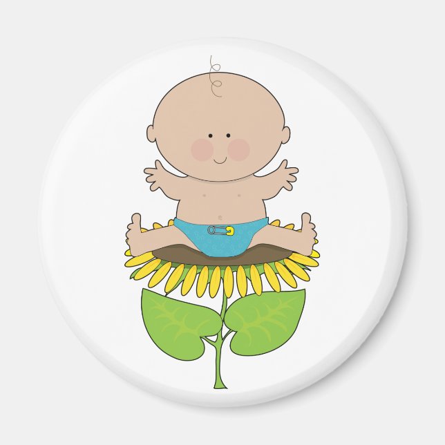 Sunflower Baby Boy Magnet (Front)