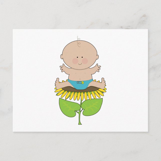 Sunflower Baby Boy Postcard (Front)
