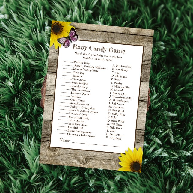 Sunflower Baby Candy Baby Shower Game | Pink Invitation (Creator Uploaded)