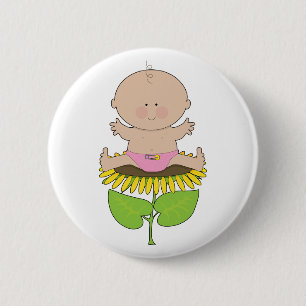 Sunflower Baby Girl 6 Cm Round Badge