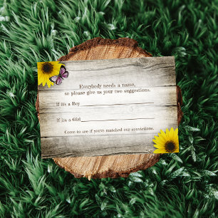 Sunflower Baby Name Suggestions Shower Game Pink Invitation