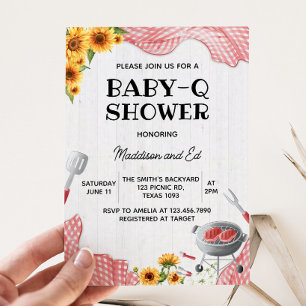 Sunflower Baby Q Baby Shower Invitation