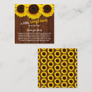 Sunflower Baby Shower Book Request Enclosure Card