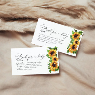 Sunflower Baby Shower Books For Baby Enclosure Car Card
