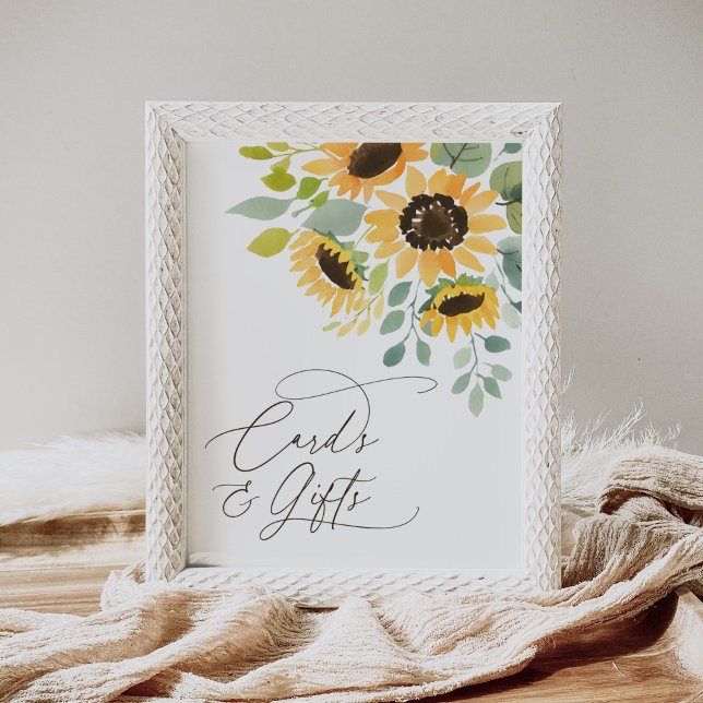Sunflower Baby Shower Cards and Gifts Sign (Creator Uploaded)