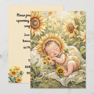 Sunflower Baby Shower Digital Download Invitation
