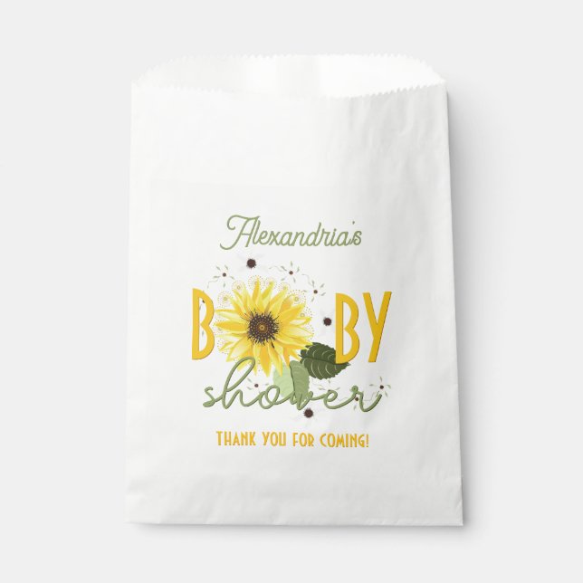 Sunflower Baby Shower Favour Bag (Front)
