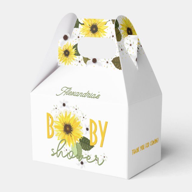 Sunflower Baby Shower Favour Box (Front Side)