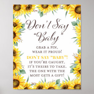 Sunflower Baby Shower Game Sign