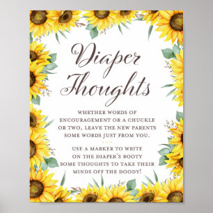 Sunflower Baby Shower Game Sign
