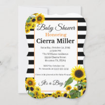 Sunflower Baby Shower Invitation