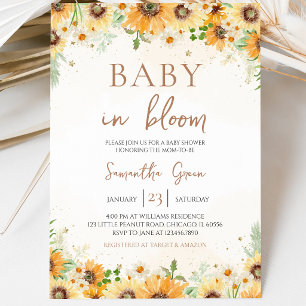 Sunflower Baby Shower Invitation