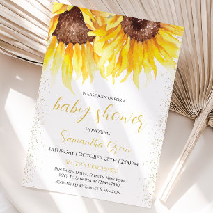 Sunflower Baby Shower Invitation