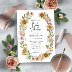 Sunflower Baby Shower Invitation