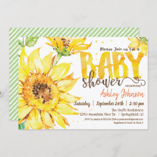 Sunflower Baby Shower invitation