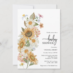 Sunflower Baby Shower Invitation