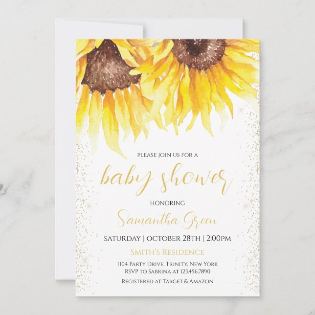 Sunflower Baby Shower Invitation (Front)