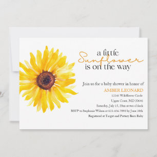 Sunflower Baby Shower Invitation   Editable Floral