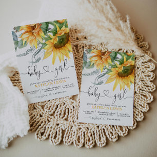 Sunflower Baby Shower Invitation for a Girl