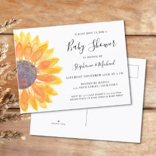 Sunflower Baby Shower  Invitation Postcard