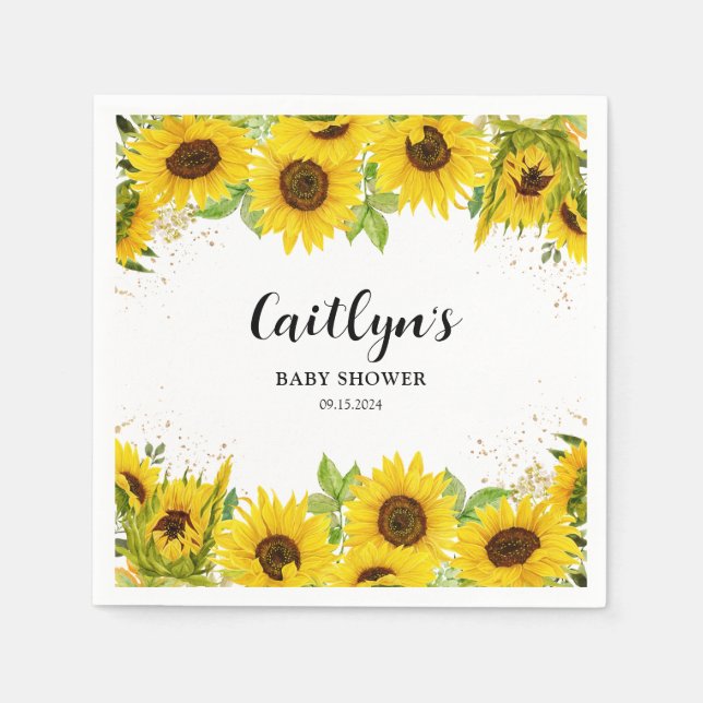 Sunflower Baby Shower  Napkin (Front)