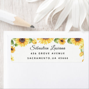 Sunflower  Baby Shower Return Address Label