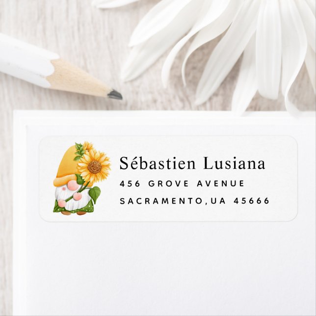 Sunflower  Baby Shower Return Address Label (Insitu)