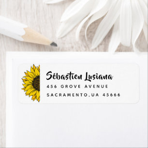Sunflower Baby Shower Return Address Label