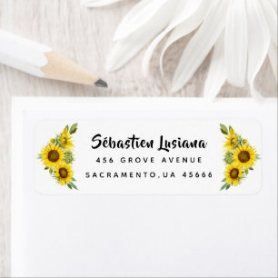 Sunflower  Baby Shower Return Address Label