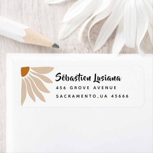 Sunflower  Baby Shower Return Address Label (Insitu)