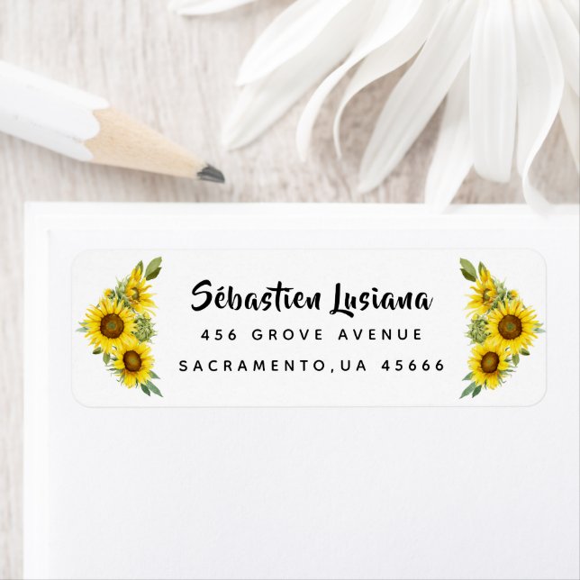 Sunflower  Baby Shower Return Address Return Address Label (Insitu)