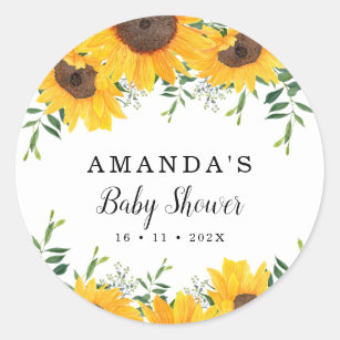 Sunflower Baby Shower Sticker
