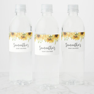 Sunflower Baby Shower  Water Bottle Label