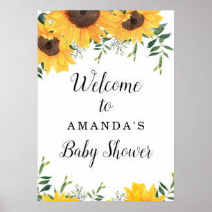 Sunflower Baby Shower Welcome Poster