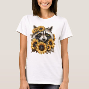 Sunflower Bandit – Cute Raccoon Woodland T-Shirt