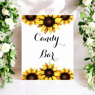 Sunflower Bar Sign Wedding Yellow White Poster