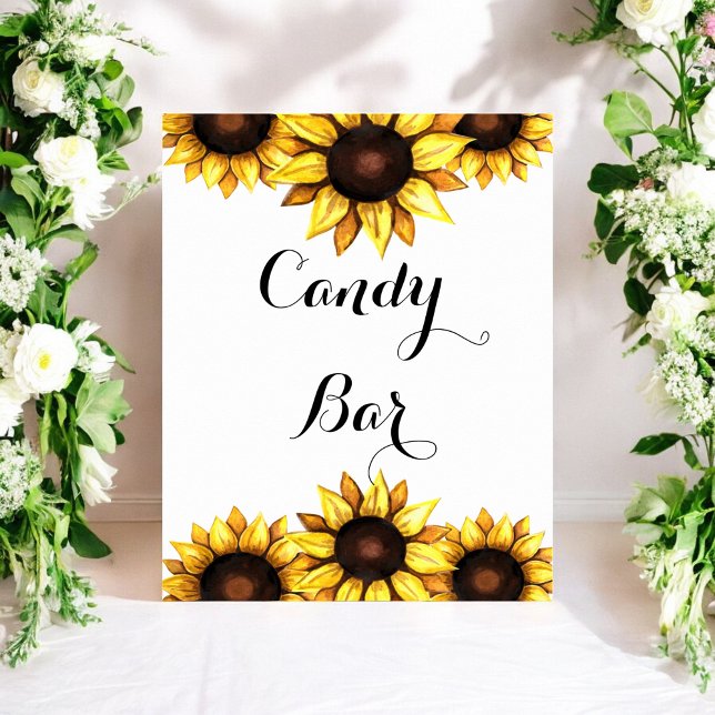 Sunflower Bar Sign Wedding Yellow White Poster (Creator Uploaded)