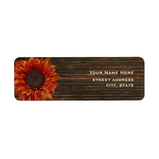 Sunflower & Barnwood Address Label Return Address Label (Front)