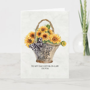 Sunflower Basket Daughter In Law 50th Birthday Card
